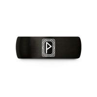 unique christian keepsakes – black tungsten thurisaz rune upright wedding band
