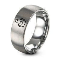 Christian Promise Rings for Her – gray tungsten apron ring