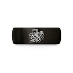 Christian rings for women – black tungsten great wall stamp wedding band