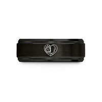 women’s tungsten bands – black & rose gold tungsten sun moon wedding band