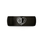 engraved rings for her – black tungsten sun moon wedding band
