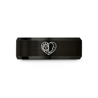 promise ring gift women – black tungsten sun moon wedding band
