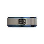 presents for sporty women – black & blue & grey tungsten handball goal ball wedding band