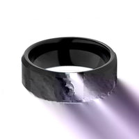 unique holiday presents women – black tungsten knight helm wedding band