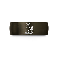 present ideas for ladies – gunmetal & black tungsten black cat wedding band