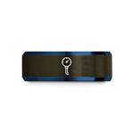 holiday presents for women – gunmetal & blue tungsten manometer wedding band
