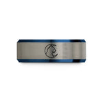 best presents for him – black & blue & gray tungsten black cat wedding band