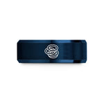 best presents for men – rose gold & blue tungsten onion rings wedding band