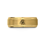 custom engraved men ring – gold tungsten saluting soldier wedding band