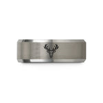 unique presents for him – black & silver tungsten whitetail antlers wedding band