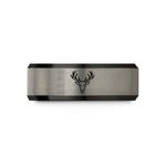 tungsten bands for men – black & gray tungsten whitetail antlers wedding band
