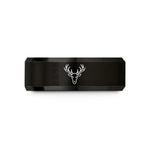 holiday presents for men – black tungsten whitetail antlers wedding band