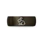present ideas for women – gunmetal & black tungsten rabbit wedding band