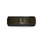 fashion rings for her – gunmetal & black tungsten presser foot wedding band