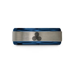 best presents for wife – blue & gray tungsten triskele triskelion wedding band