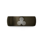 holiday presents for ladies – gunmetal & blue tungsten triskele triskelion wedding band