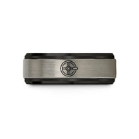 unique presents for her – black & blue & grey tungsten air pump wedding band