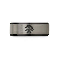 holiday presents for parents – black & blue & grey tungsten air pump wedding band