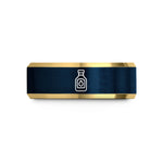 best presents for her – gold & blue tungsten ketchup bottle wedding band