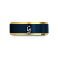 best presents for her – gold & blue tungsten ketchup bottle wedding band