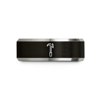 special presents for mom – black & silver tungsten pike pole wedding band