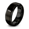 Rod of Asclepius – Tungsten Wedding Band, 8 mm, Black Comfort-Fit Unisex