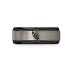 personalized presents for mom – black & gray tungsten single wing wedding band