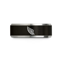 best presents for mothers – black & grey tungsten single wing wedding band