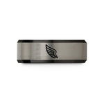 best presents for mothers – black & gray tungsten single wing wedding band