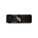 unique presents for her – black tungsten single wing wedding band