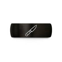personalized couple presents – black tungsten steak knife wedding band