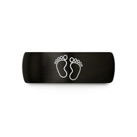 special presents for buddy – black & gold tungsten baby footprints wedding band