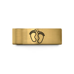 special presents for buddy – gold tungsten baby footprints wedding band