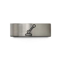 presents for both genders – blue & gray tungsten lever class 1 wedding band