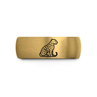 thoughtful presents for friends – gold & silver tungsten snow leopard wedding band
