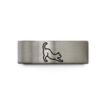 cool surprises for buddies – black & gray tungsten stretching cat wedding band