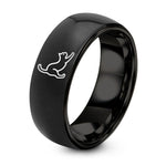Christmas Gifts for Best Friend – black tungsten stretching cat ring