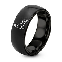 Christmas Gifts for Best Friend – black tungsten stretching cat ring