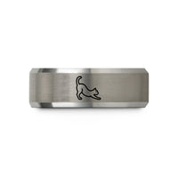 thoughtful presents for pals – gray tungsten stretching cat wedding band