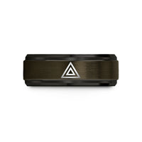 affordable presents for pals – gunmetal & black tungsten delta wedding band