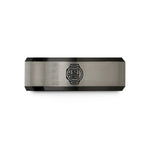 cool presents for friends – black & blue & grey tungsten dive computer face wedding band