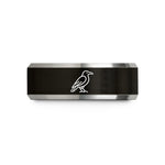 personalized presents for friends – black & gray tungsten raven wedding band