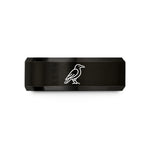best friend present ideas – black tungsten raven wedding band