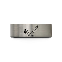 special presents to give – blue & gray tungsten scissor supine pose wedding band