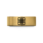custom rings for men – gold tungsten tartan icon wedding band