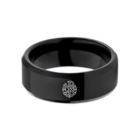 personalized brother presents – black tungsten chi rho wedding band