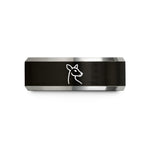 personalized presents for men – black & gray tungsten deer doe wedding band