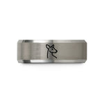 unique presents for guys – black & gray tungsten deer doe wedding band