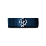 engraved couple ring set – black & blue tungsten east centered globe wedding band