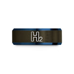 holiday presents for lovers – gunmetal & blue tungsten h2 symbol wedding band